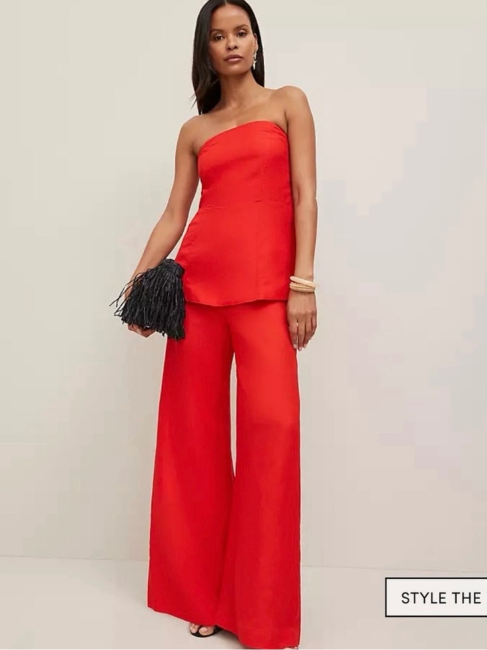 Ann Taylor Strapless Top and Wide-Leg Pant Set